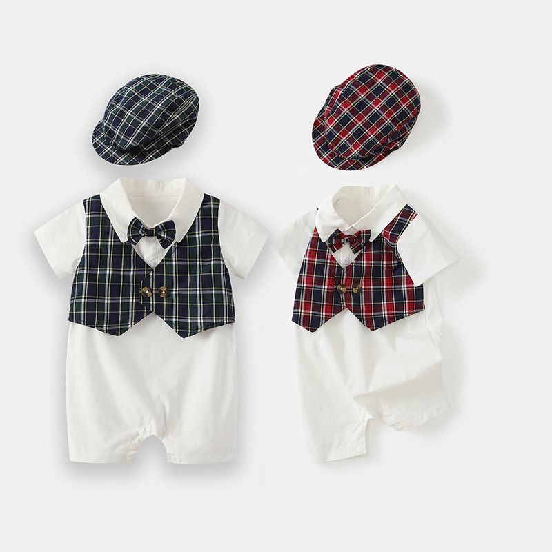 2025新入荷★ベビー服　ロンパース+帽子★59cm〜90cm 2色