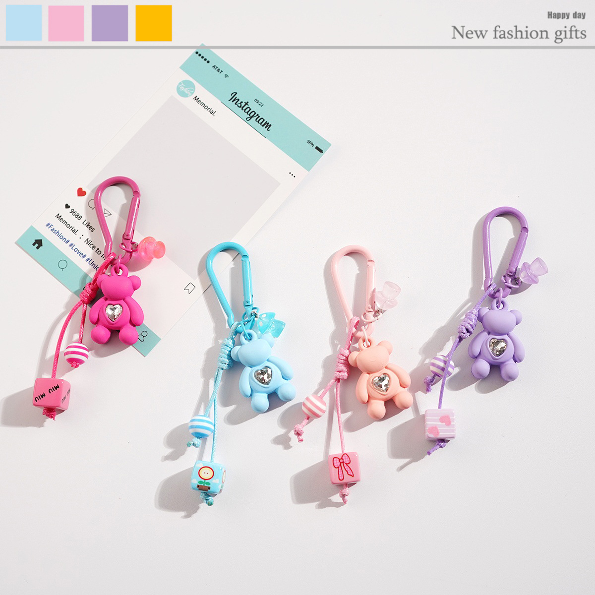 ★可愛いキーホルダー　装飾品★キーチェーン★4色