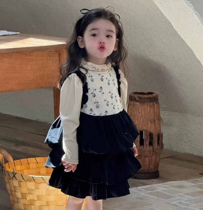 「2025」子供服★トップス★長袖シャツ★ワンピース★韓国風子供服★2色80cm〜130cm