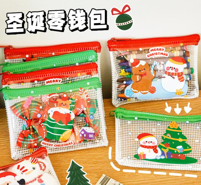 ★クリスマス可愛いコインケース★子供用 PVC ミニ透明収納袋★