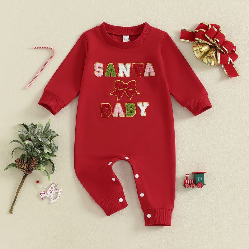 2025新入荷★ベビー服　クリスマス連体服　ロンパース★0-3M(60)〜12-18M(90)
