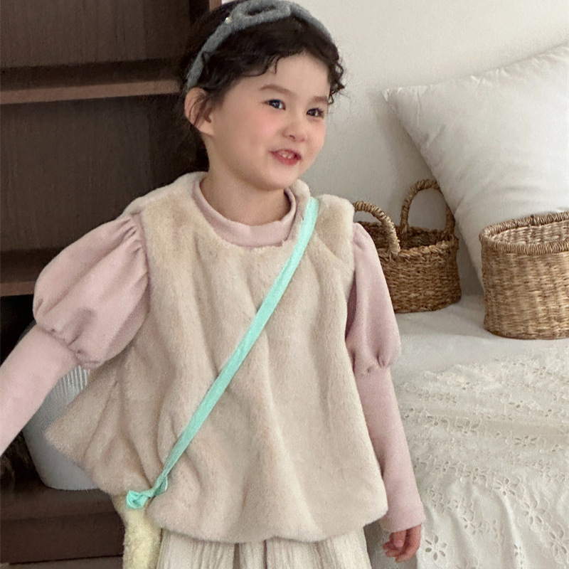 2025冬新作XF★子供服　ベストトップス★80cm〜130cm