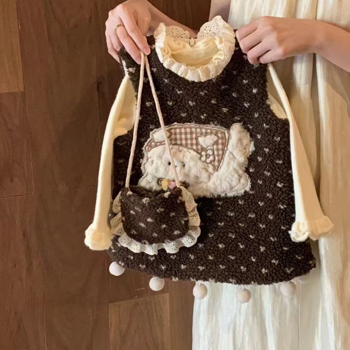 2025新品★子供服　ベストワンピース+バッグ★80cm〜140cm