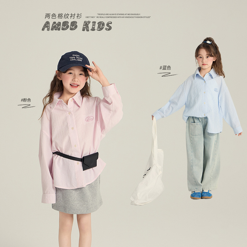 2025新品A★子供服 　シャツ★90cm〜170cm 2色