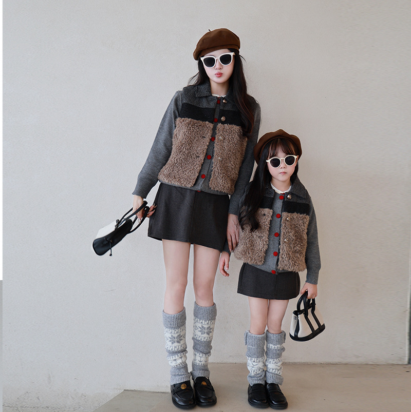 2025新品★親子服 　ベストコート&スカート★90-140cm/M