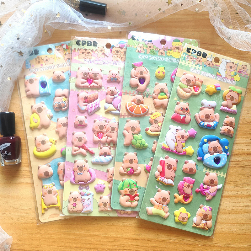 DIY手作り ステッカー★粘着シール★3D★手帳素材