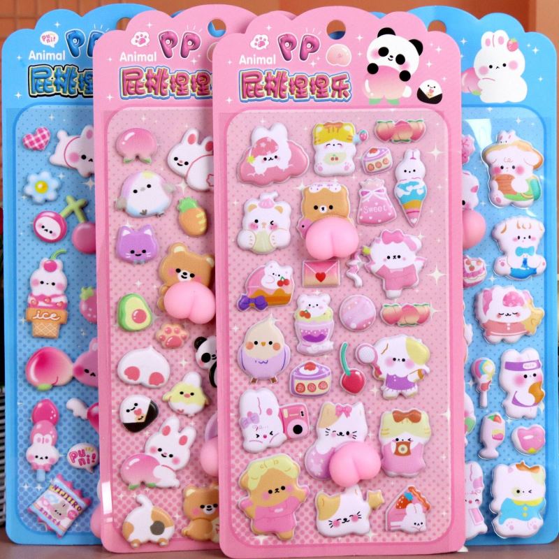 DIY手作り ステッカー★粘着シール★3D★手帳素材