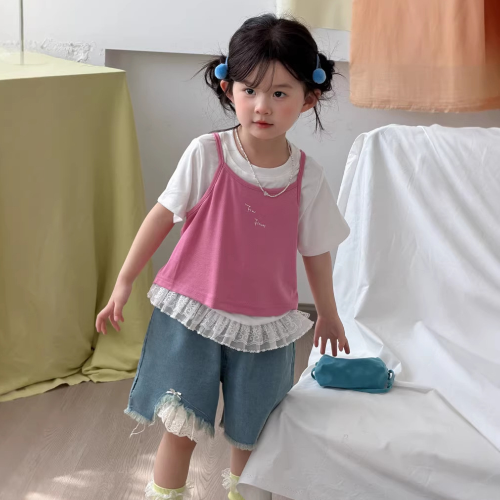 2026新作TM★子供服　トップス+吊りベスト★90cm〜140cm