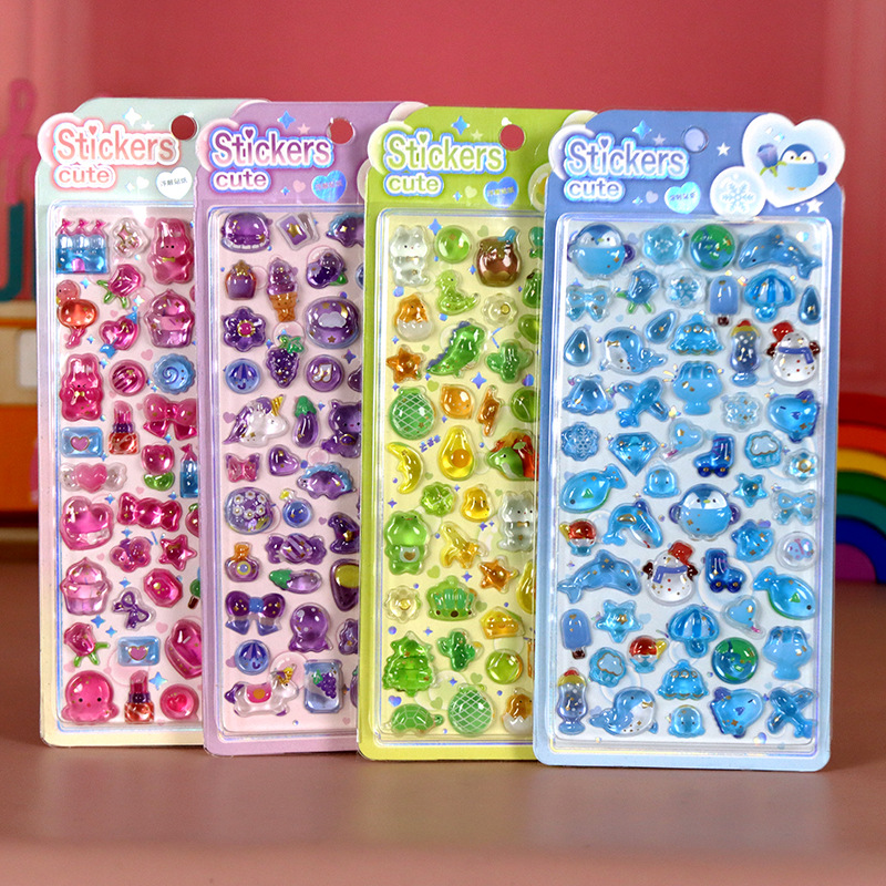 DIY手作り ステッカー★粘着シール★3D★手帳素材