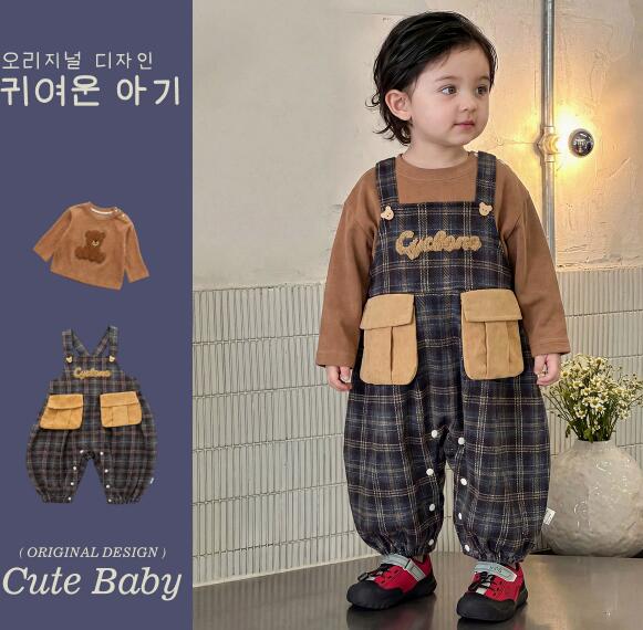 2026秋新作★子供服　トップス&サロペット分けて★73〜100