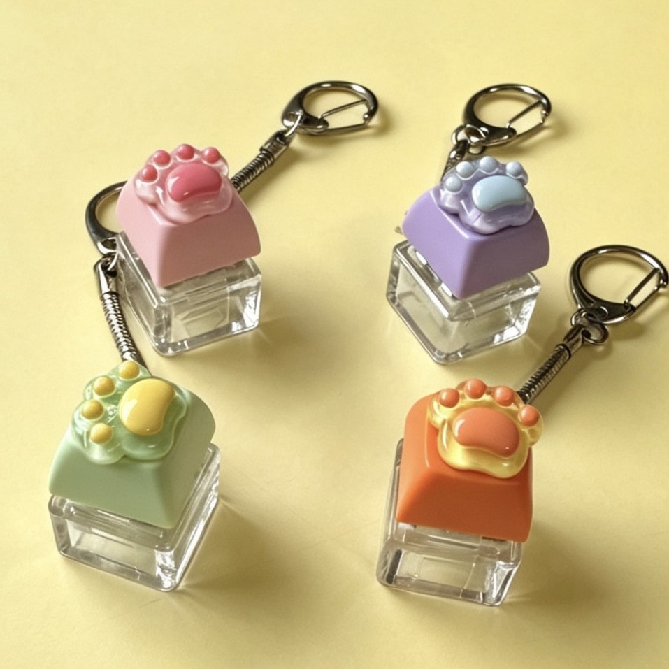 ★ストレス解消おもちゃ　装飾品★ボタン式スクイーズキーホルダー★