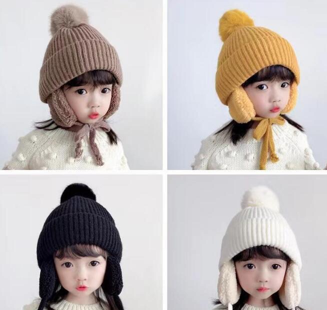 秋冬★子供用★帽子★キッズ帽子★防寒★暖かい★ニット帽子★ベビー★韓国風★耳カバー★7色