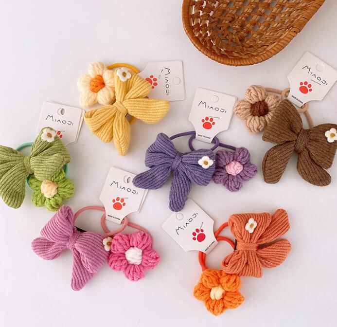 子供用★キッズ女の子★髪飾り★まとめ髪用★ヘアアクセサリー★2枚入り★ヘアゴム★多色