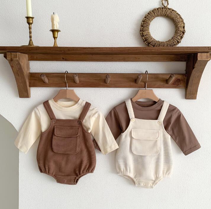 子供服★ロンパース★Tシャツ★韓国風子供服★ベビー★男女兼用★無地★2色★66-90CM