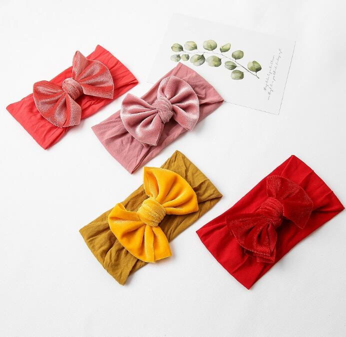 ベビー★ヘアバンド★髪飾り★ヘアアクセサリー★可愛い★蝶結び★無地★19色