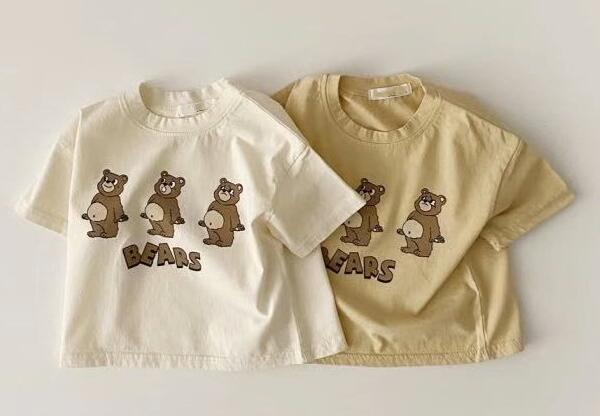 2023★春夏新作★韓国風ベビー服★Tシャツ★トップス★半袖★2色66-90CM