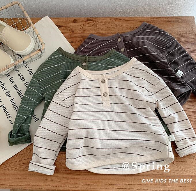 子供服★トップス★Tシャツ★韓国風子供服★キッズ男の子★ストライプ★3色★73-130CM