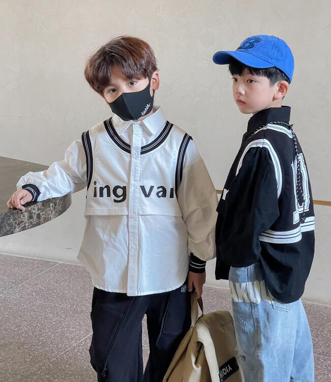 ★子供服　重ね着トップス★110-160cm★2色