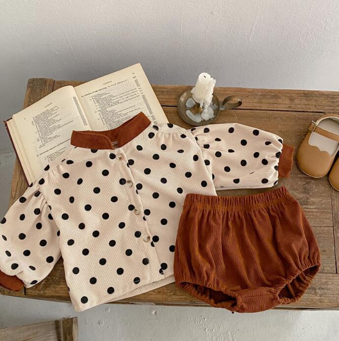 子供服★トップス+パンツ★セットアップ★水玉★ベビー★可愛い★66-100CM