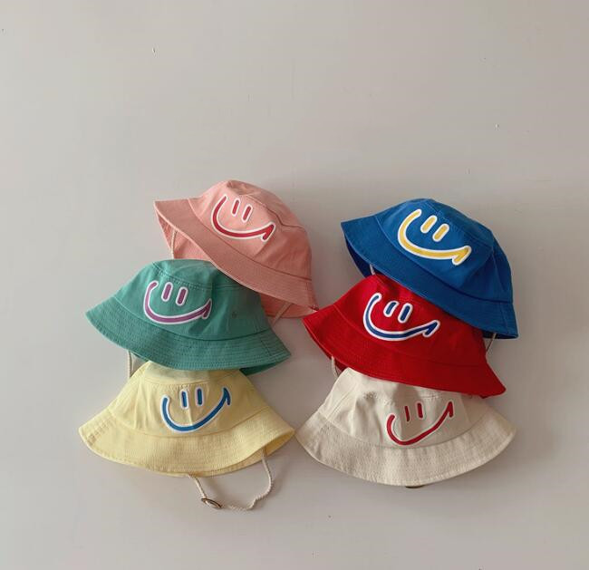 子供用★帽子★バケットハット★キッズ★男女兼用★笑顔★日焼け防止★6色