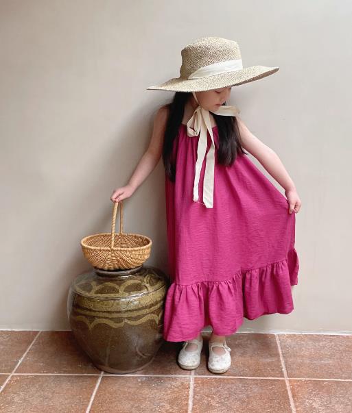 2023春夏新品★子供服　吊りワンピース　90-140cm★2色