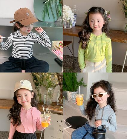 ★夏新作★キッズ用アパレル★トップス★フード付き★4色★80-150