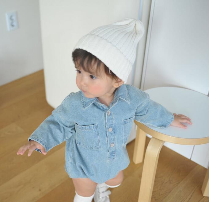 子供服★ロンパース★デニム★連体服★長袖★韓国風子供服★ベビー★66-100CM