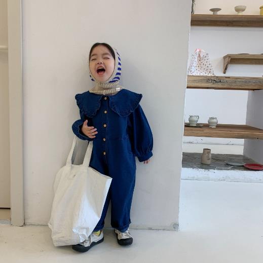 2023春新品★子供服　デニム連体服　90-130cm