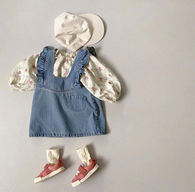 2023★春新作★韓国風子供服★ワンピース★コーデュロイ★2色73-100CM