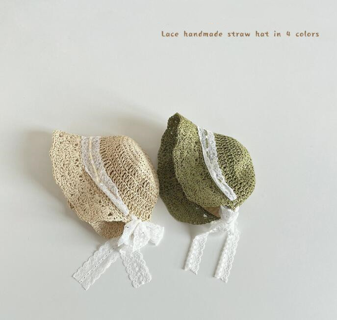 子供用★帽子★ベビー★日焼け防止★麦わら帽子★キッズ女の子★リボン★カジュアル★4色