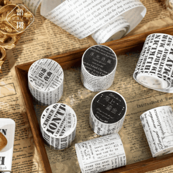 春夏 カフェ風 文具 シール貼紙 手帳素材 マスキングテープ 幾何学 花体字 文字単語 5cm*3m