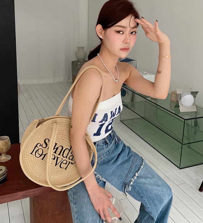 ★ハンドバッグ★棉麻編みバッグ★