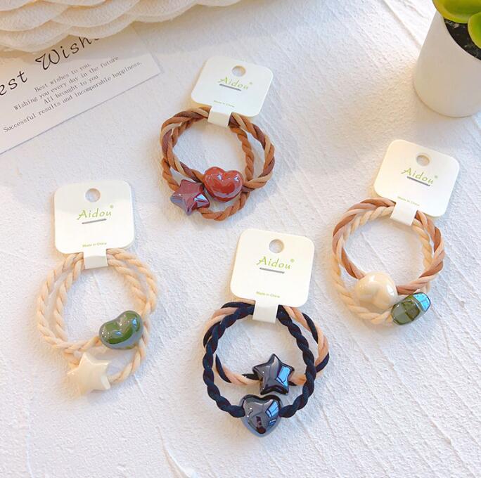 子供用★キッズ★髪飾り★まとめ髪用★ヘアアクセサリー★ヘアゴム★2枚入り★多色