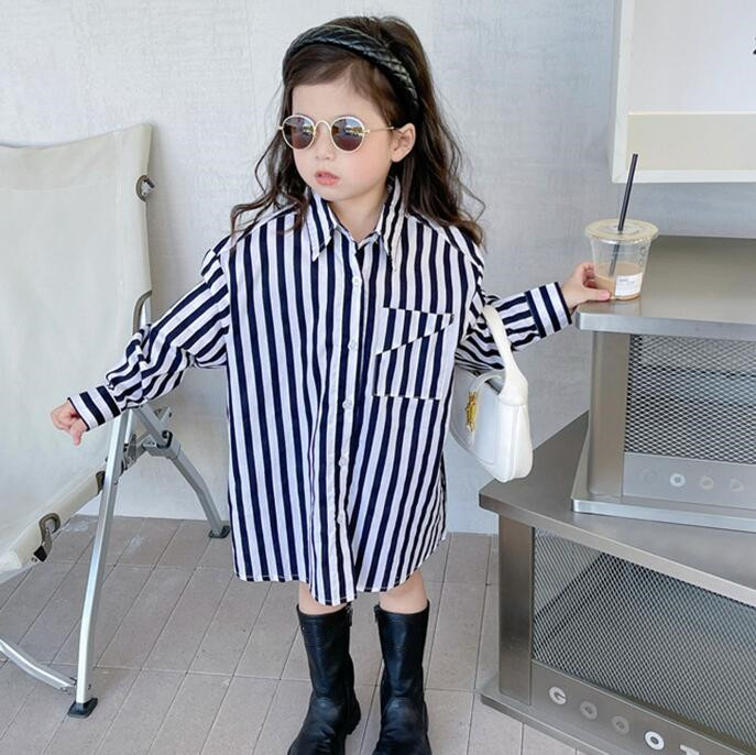 子供服★トップス★ストライプ★シャツ★韓国風子供服★キッズ女の子★80-130CM