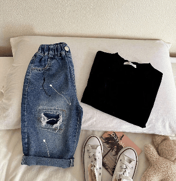 お勧め 春夏新作 パンツ ダメージデニムズボン ジーンズ ジーパン 男女 レトロ 韓国風子供服 90-140