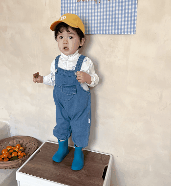 お勧め 春夏新作 男女子供服 デニムズボン 連体ズボン サロペット 熊 ブラウス シャツ上着 パンツ 66-90
