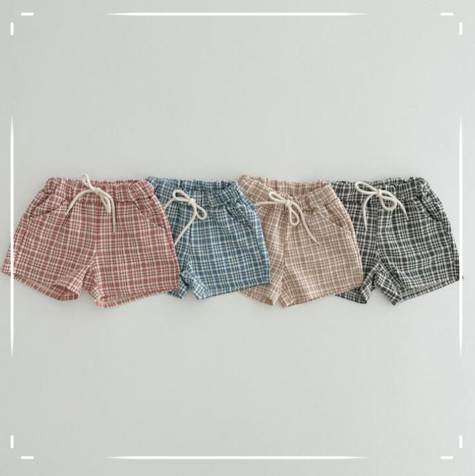 子供服★ショートパンツ★ボトムス★韓国風子供服★ベビー★チェック柄★4色★66-100CM