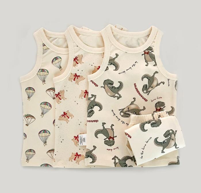 子供服★トップス+パンツ★セットアップ★韓国風子供服★ベビー★袖なし★3色★80-110CM