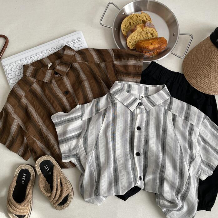 子供服★トップス★ワイシャツ★韓国風子供服★キッズ男の子★半袖★2色★90-140CM