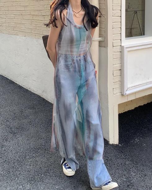 2023新型★レディース服　メッシュのキャミソールワンピース★