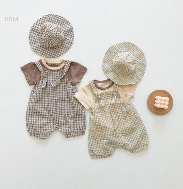 2023★春夏新作★韓国風子供服★トップス+サロペット+帽子★2色66-100CM