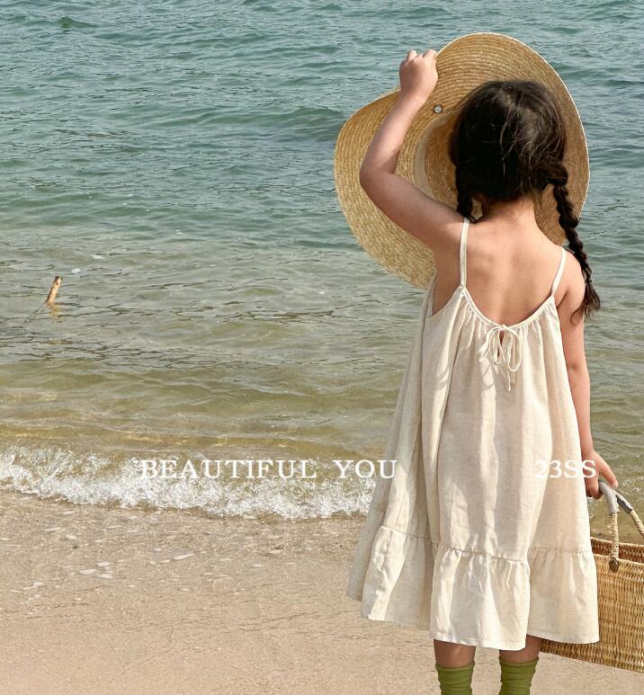 子供服★吊りワンピース★韓国風子供服★キッズ女の子★無地★90-140CM