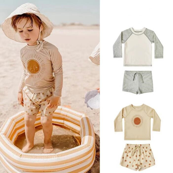 子供服★水着★トップス+パンツ★韓国風子供服★キッズ★男女兼用★2色★90-140CM