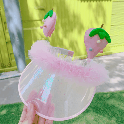 ハワイ 春夏キャップ 子供用 男女キッズ サンバイザー 帽子 つば広い 紫外線対策 日焼け止め フリル 果物