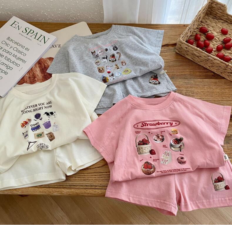 2023★春夏新作★韓国風子供服★トップス+ズボン2セット★3色80-130CM