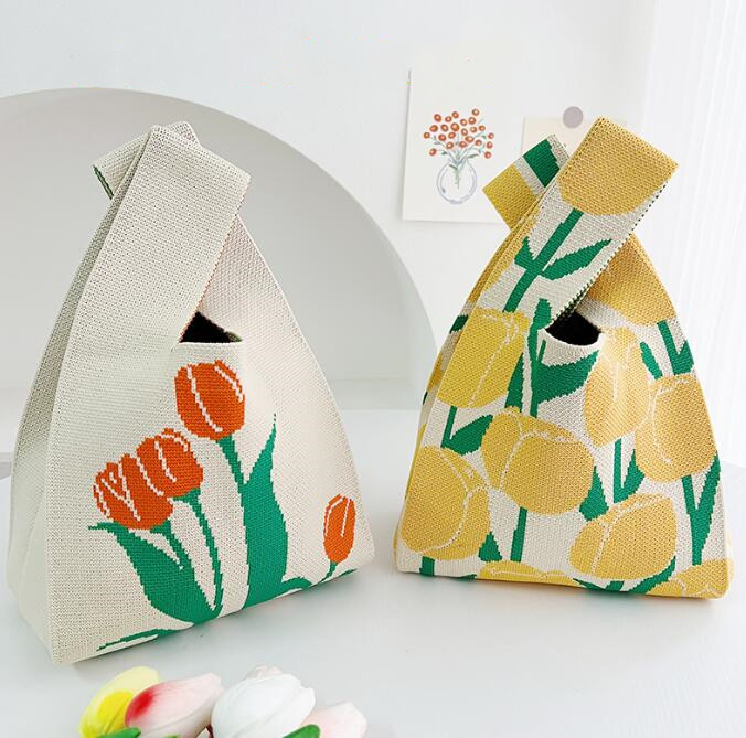 バッグ★レディース★トートバッグ★ハンドバッグ★ニットバッグ★大容量★2色