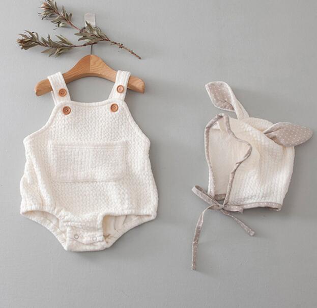 2023★韓国風ベビー服★ロンパース+帽子★2色66-100CM