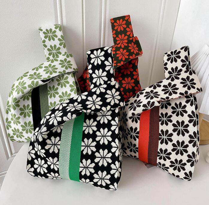 バッグ★レディース★トートバッグ★ハンドバッグ★ニットバッグ★大容量★4色