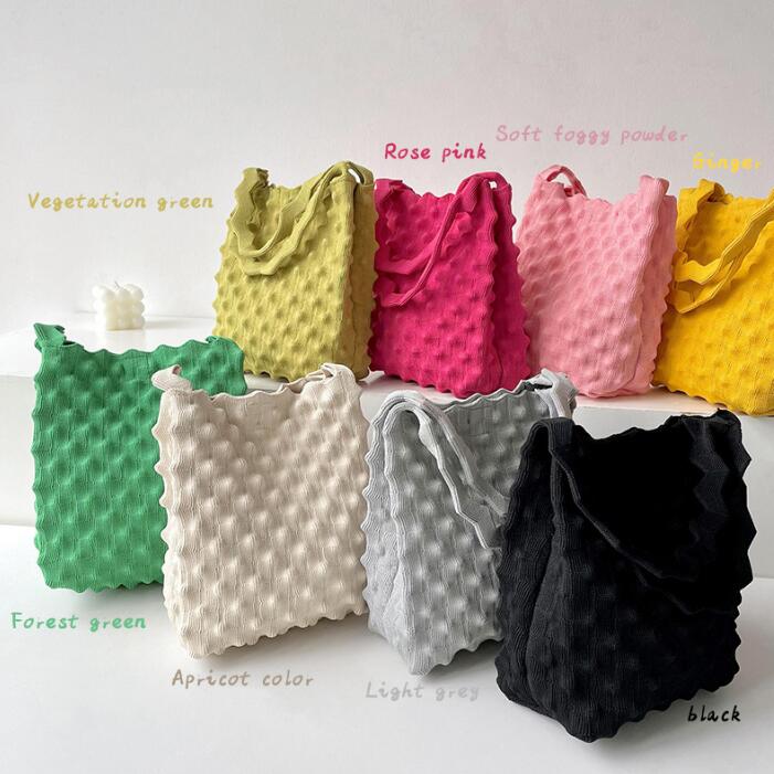 バッグ★レディース★トートバッグ★ハンドバッグ★ニットバッグ★大容量★無地★11色