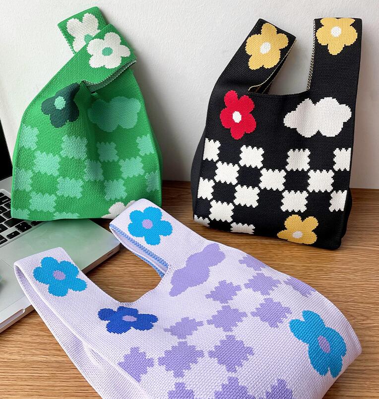 バッグ★レディース★トートバッグ★ハンドバッグ★ニットバッグ★ウサギ★大容量★3色